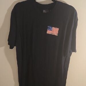 Men's Black T-Shirt with Flag Patch